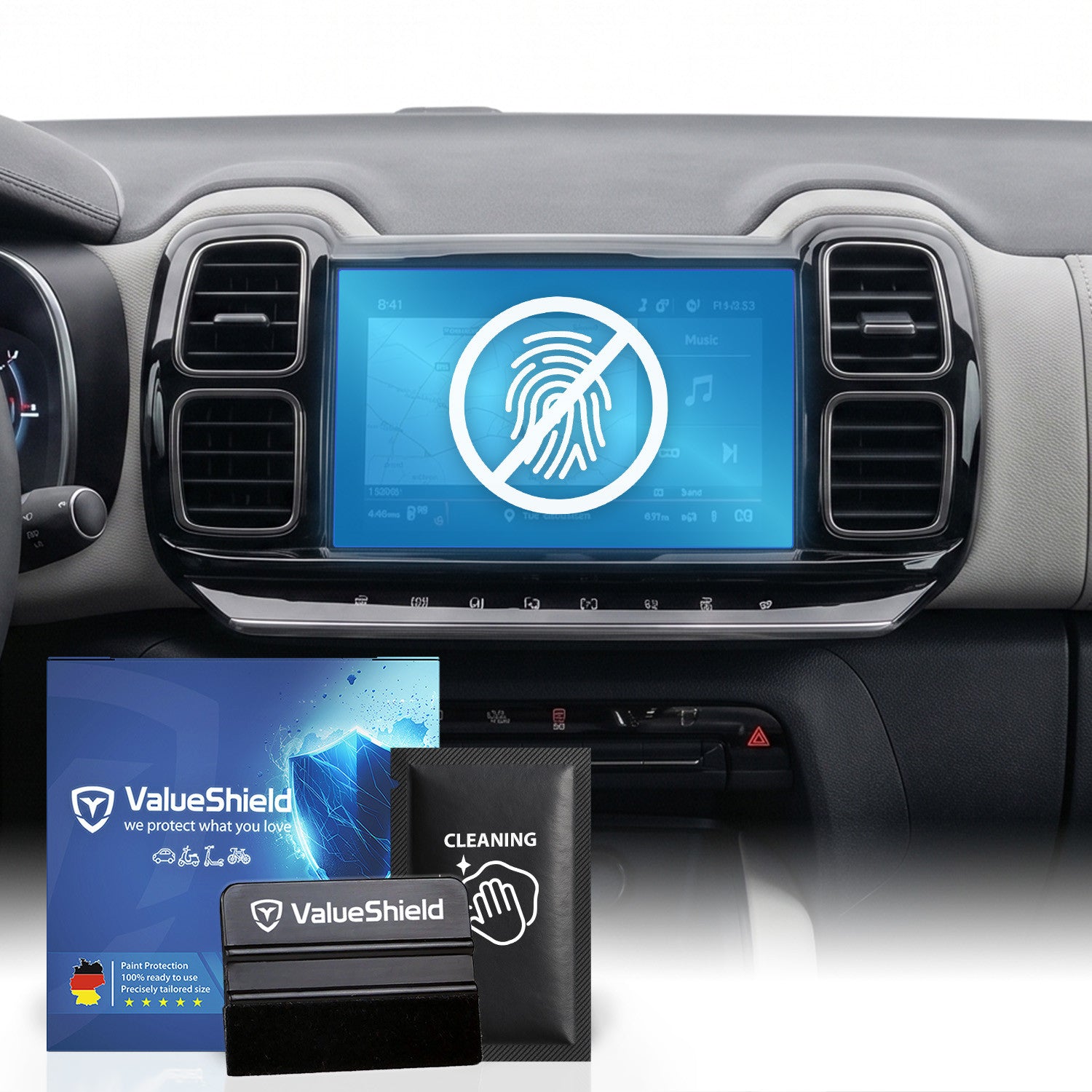 Anti-Fingerprint Displayschutzfolie passend für Citroen C5 Aircross 2018-2025 (5-Türer SUV)