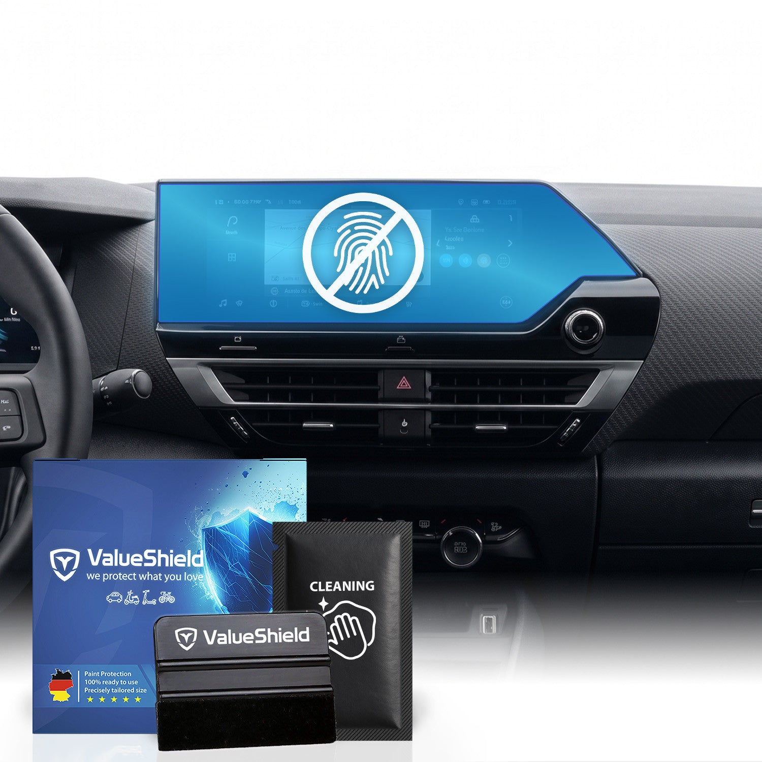 Anti-Fingerprint Displayschutzfolie passend für Citroen C4 X (334) 2022-2028 (4-Türer Limousine)