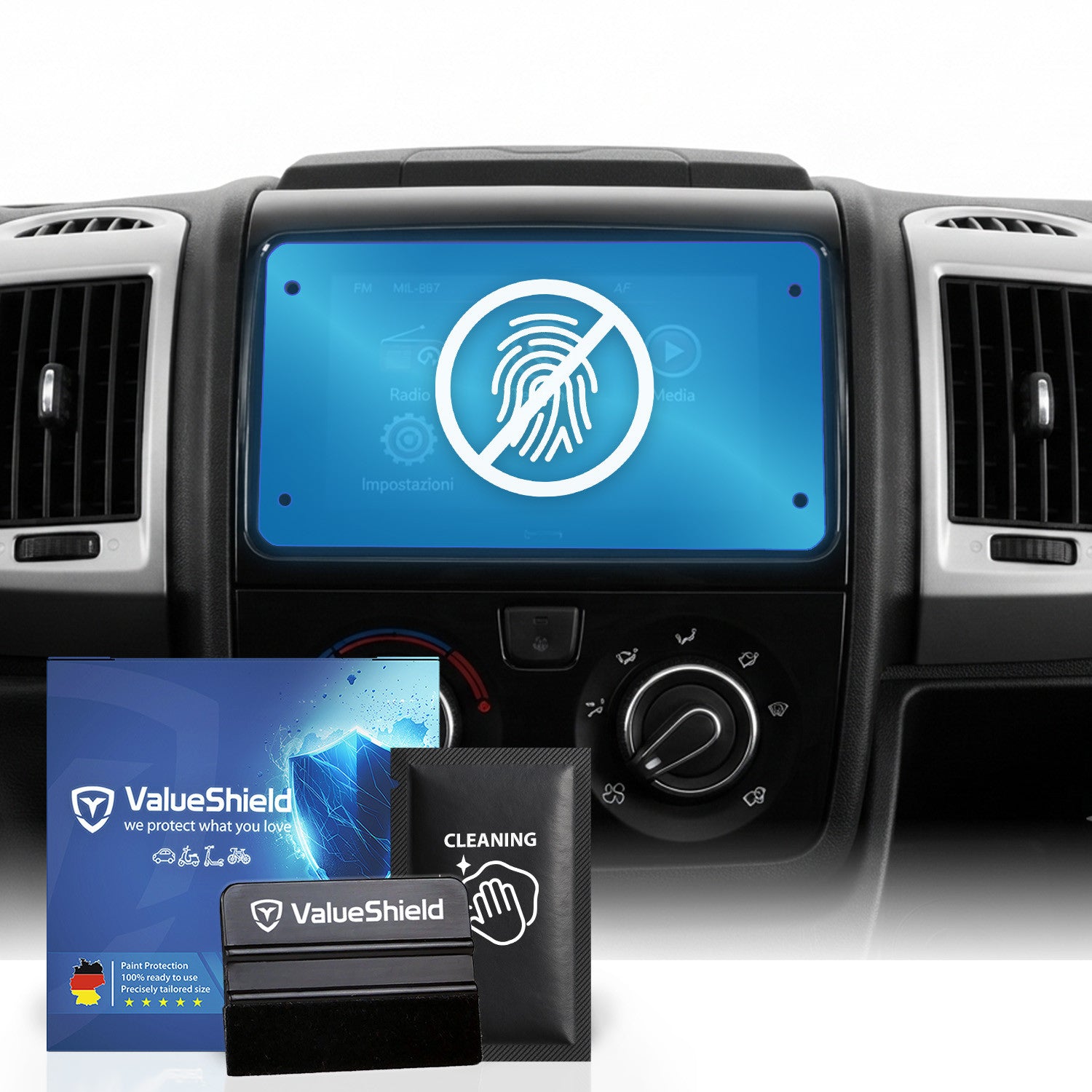 Anti-Fingerprint Displayschutzfolie passend für Citroen Spacetourer 2016-2028 (5-Türer Kleinbus)