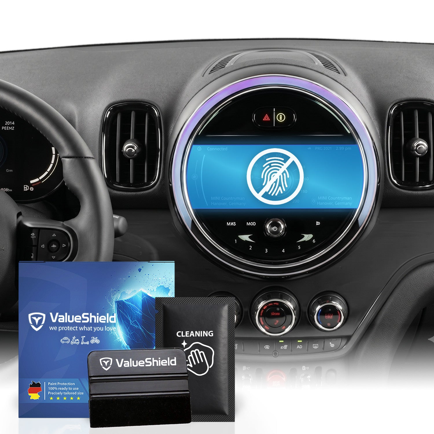 Anti-Fingerprint Displayschutzfolie passend für Mini Clubman F54 2015-2024 (5-Türer Kombi)