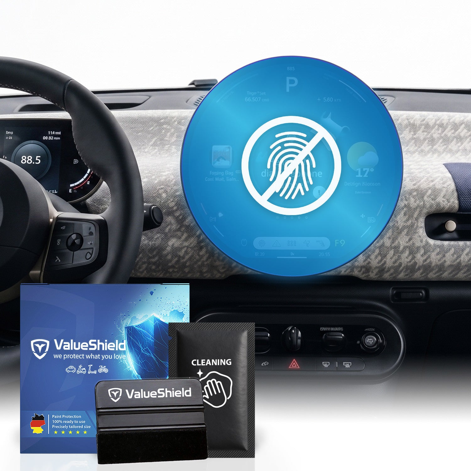 Anti-Fingerprint Displayschutzfolie passend für Mini Cooper F66 2024-2031 (3-Türer Kompakt & Cabrio)