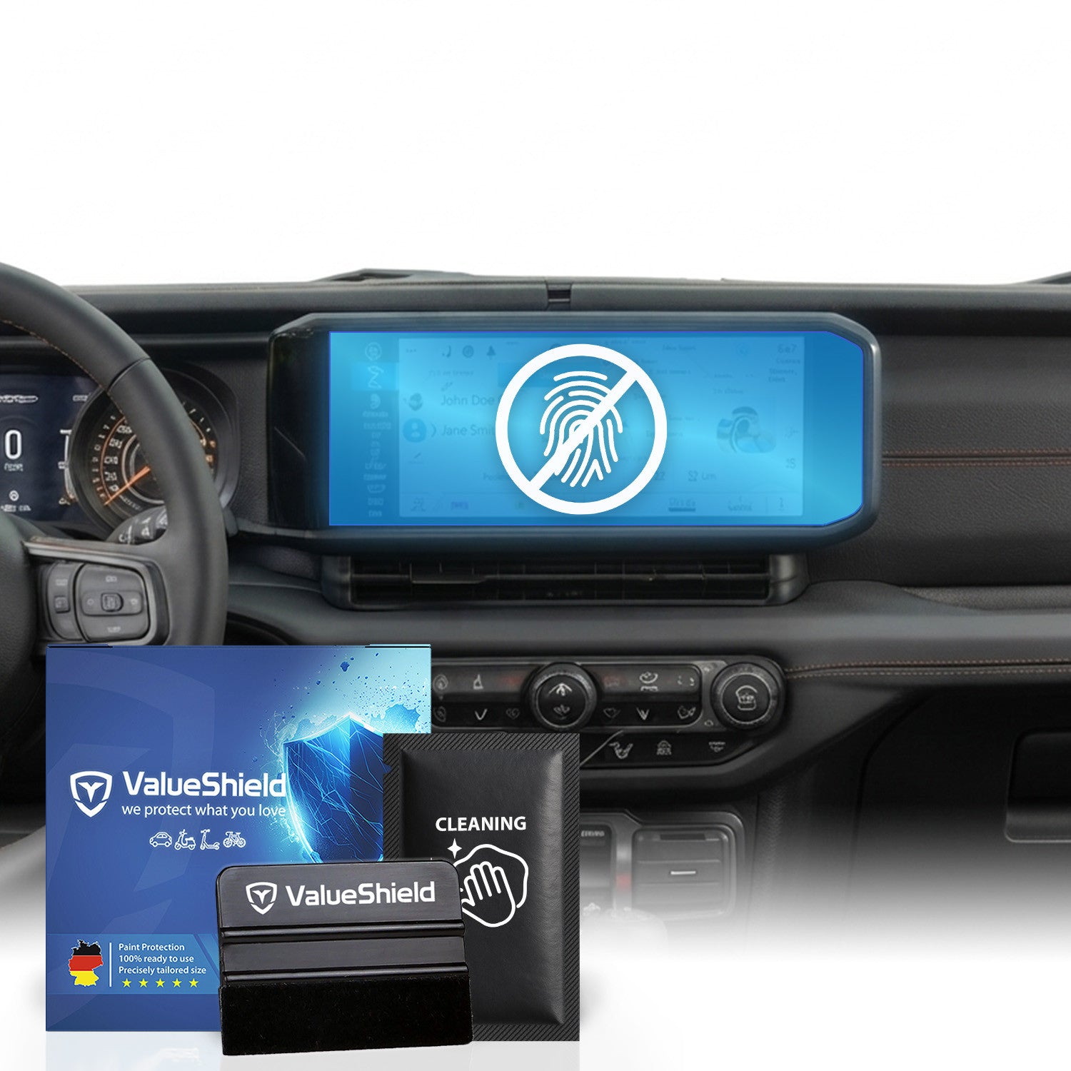 Anti-Fingerprint Displayschutzfolie passend für Jeep Wrangler JL 2018-2027 (5-Türer SUV)