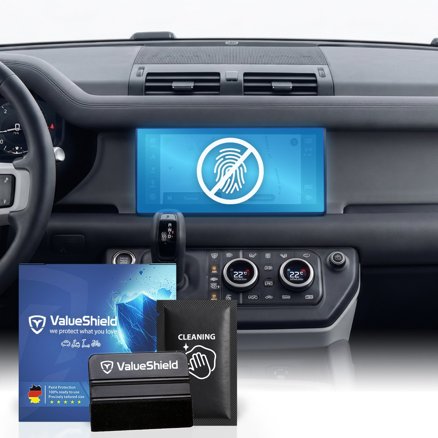 Anti-Fingerprint Displayschutzfolie passend für Land Rover Defender 90 2020-2028