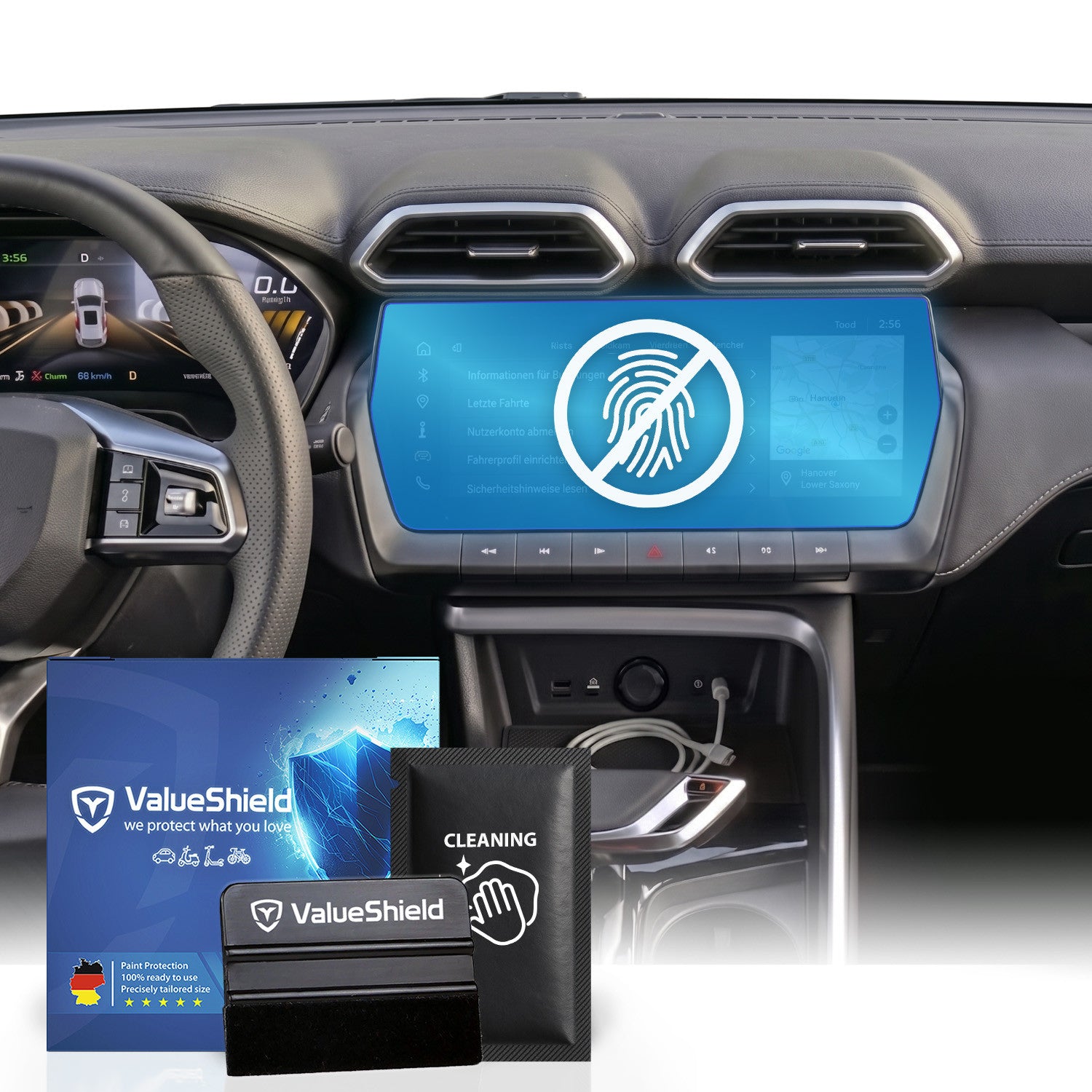 Anti-Fingerprint Displayschutzfolie passend für MG ZS 2024-2030 (5-Türer SUV)