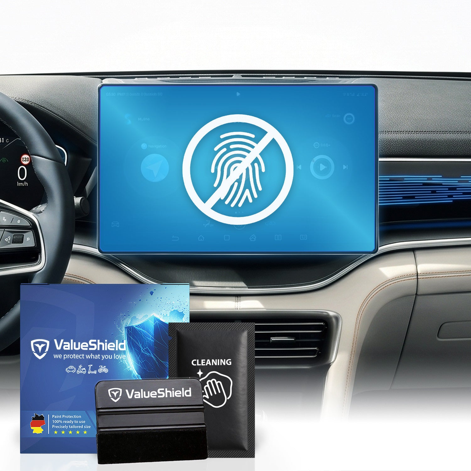 Anti-Fingerprint Displayschutzfolie passend für BYD Han Facelift 2022-2027 (5-Türer Limousine)