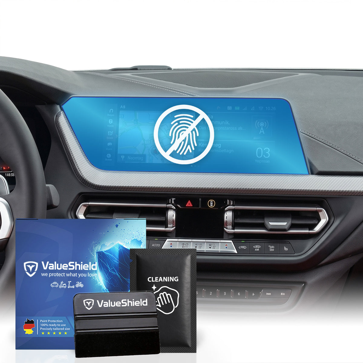 Anti-Fingerprint Displayschutzfolie passend für BMW 1er F40 Sport Hatch 2019-2024 (5-Türer Kompakt)