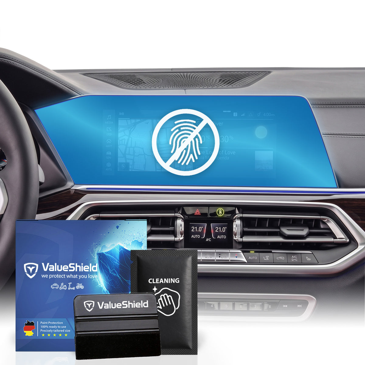 Anti-Fingerprint Displayschutzfolie passend für BMW X5 G05 2018-2027 (5-Türer SUV)