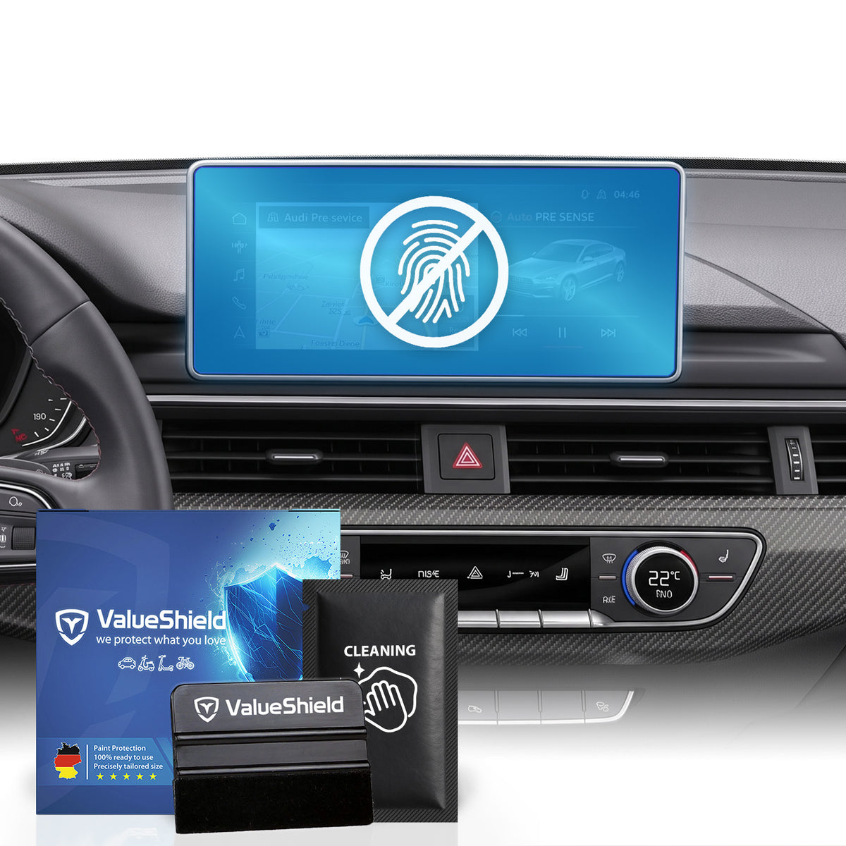 Anti-Fingerprint Displayschutzfolie passend für Audi A4 & S4/RS4 B9 Avant 2015-2024 (5-Türer Kombi)