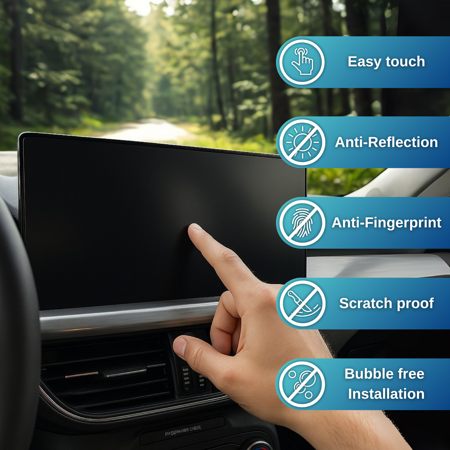 Anti-Fingerprint Displayschutzfolie passend für Peugeot Rifter 2018-2027 (5-Türer MiniVan)