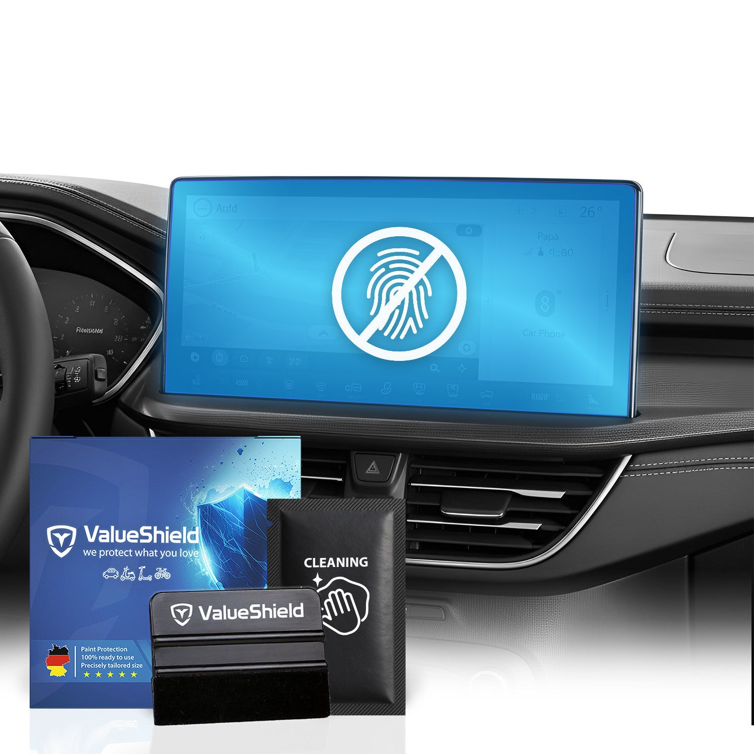 Film de protection d'écran anti-traces de doigts compatible avec Ford Kuga 3 ST-Line et Vignale 2019-2027 (SUV 5 portes)