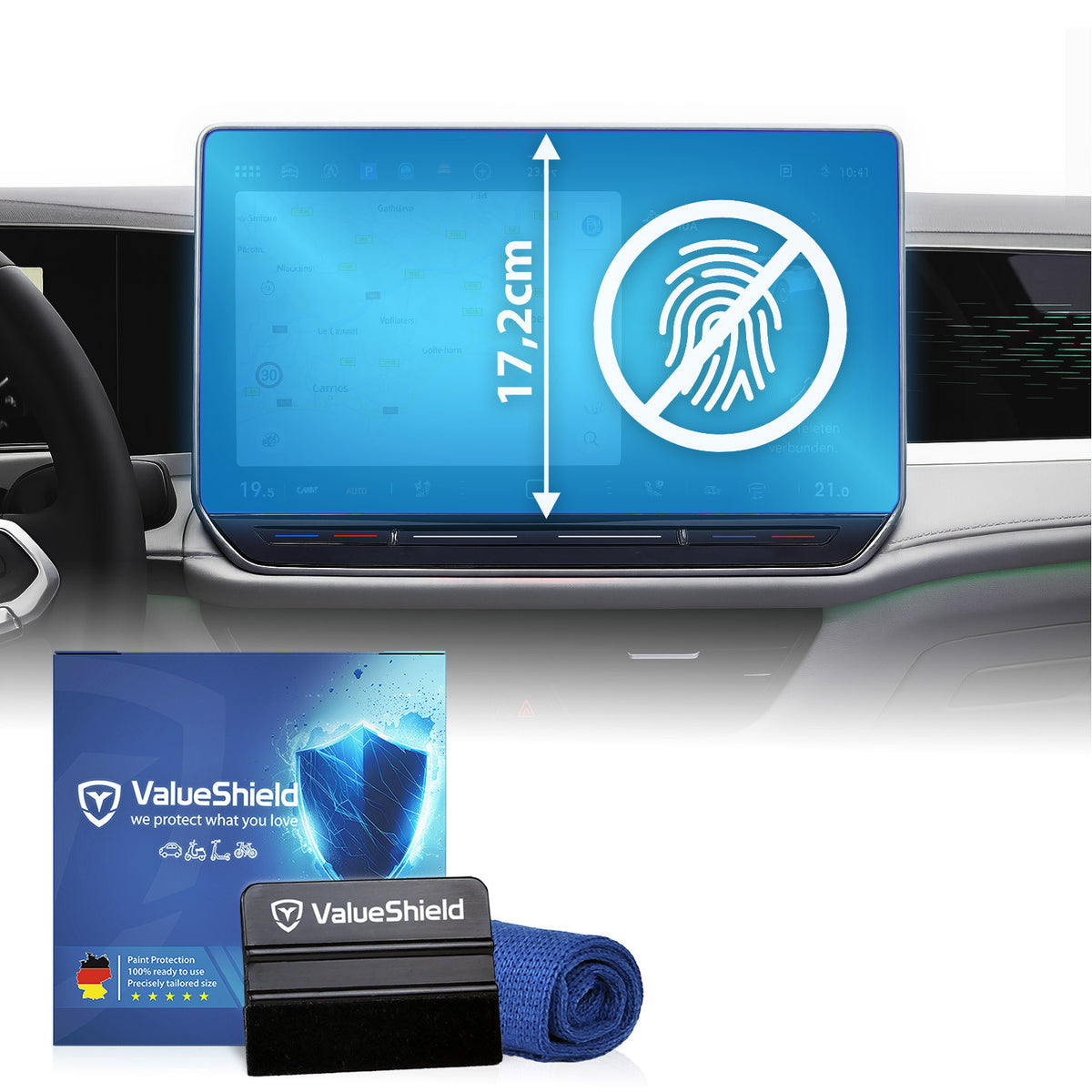 Anti-fingerprint screen protector for VW Tayron 2025-2030 (5-door SUV)