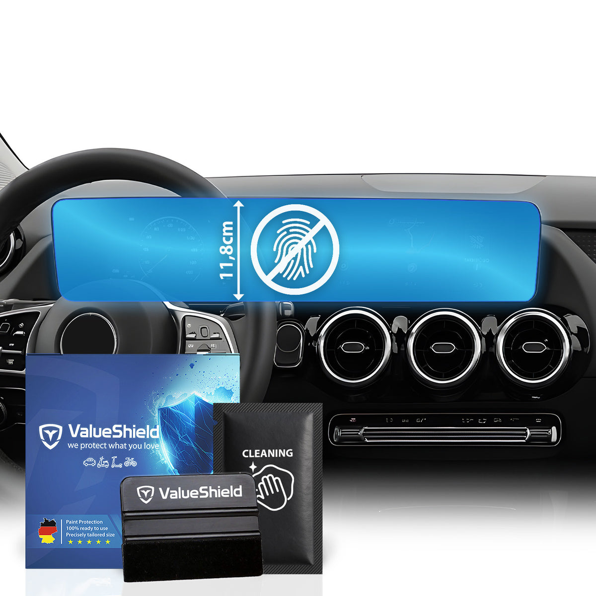 Anti-Fingerprint Displayschutzfolie passend für Mercedes EQC N293 2019-2023 (5-Türer SUV)