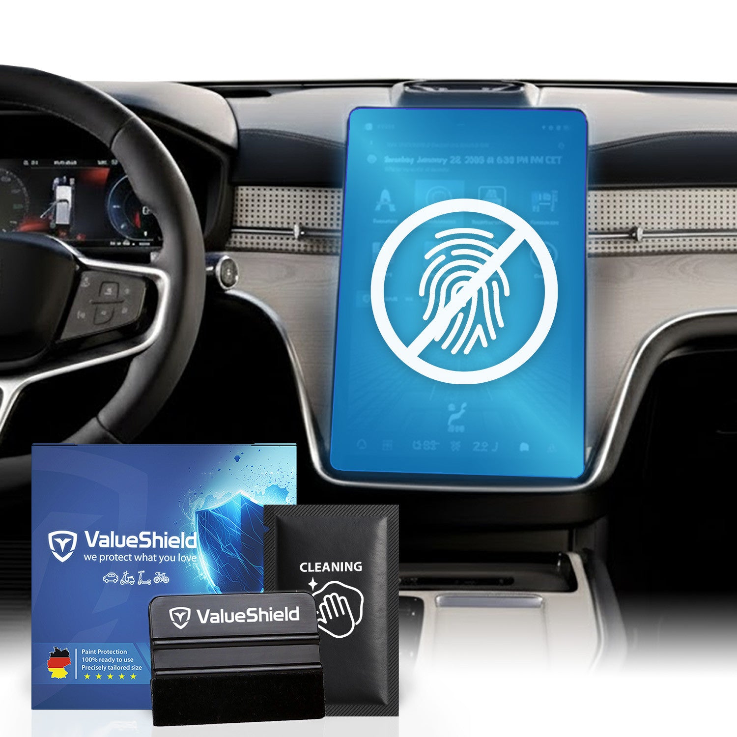 Anti-Fingerprint Displayschutzfolie passend für Volvo EX90 2024-2030 (5-Türer SUV)