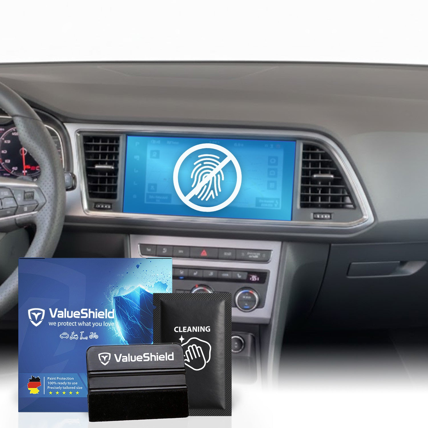 Film de protection d'écran anti-traces de doigts compatible avec Seat Ateca 5FP, KH7 2016-2027 (SUV 5 portes)