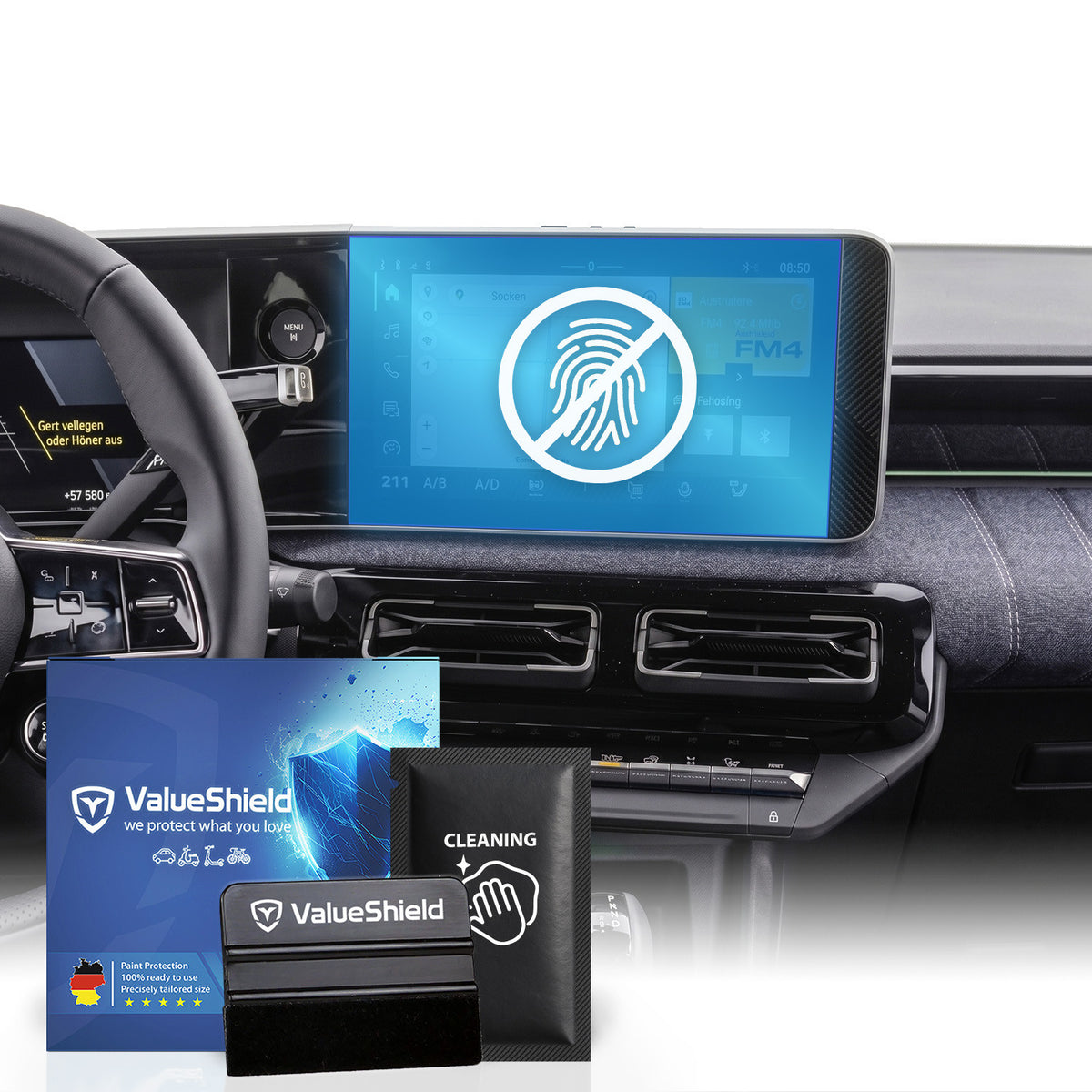 Anti-Fingerprint Displayschutzfolie passend für Renault 4 E-Tech 2025-2031 (4-Türer Kompakt)
