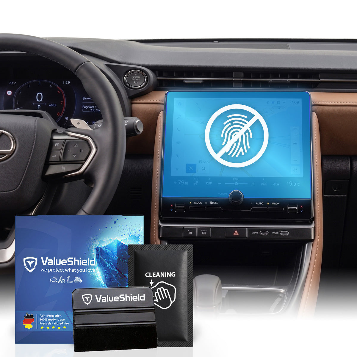 Anti-Fingerprint Displayschutzfolie passend für Lexus LBX 2024-2031 (5-Türer Kompakt-SUV)