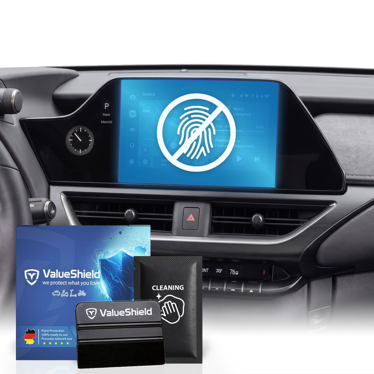 Anti-Fingerprint Displayschutzfolie passend für Lexus UX 2018-2026 (5-Türer Kombi)